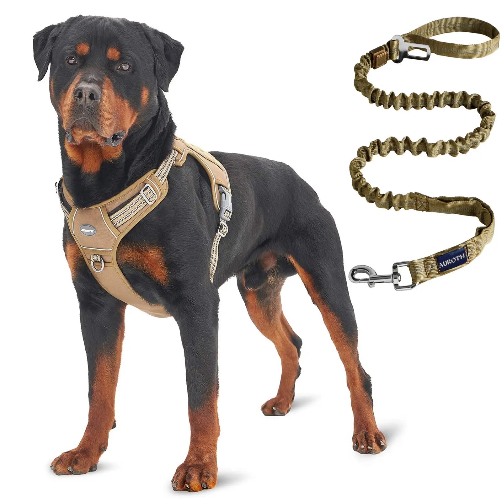 Auroth Tactical Dog Harness & 6 FT Heavy Duty Leash - Ultimate No Pull Training Vest for Small to Large Dogs - Camo Design