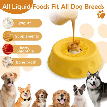 Pawpace Liquid Slow Feeder Bowl for Dogs - Interactive Lick Bowl with 8 Suction Cups for Oral Hygiene & Fun Treats
