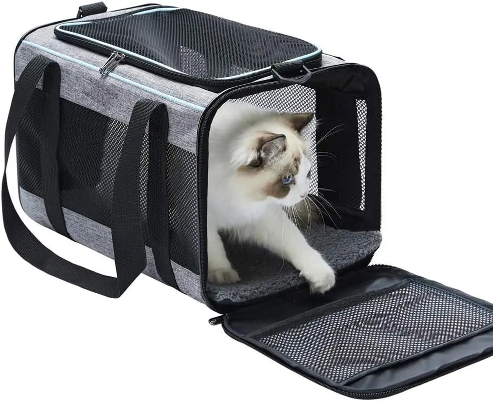 17.5X11X11 Inches Cat, Dog Carrier for Pets up to 16 Lbs, Soft-Sided Cat Bag Animal Carriers Travel Puppy Carry as a Toy of Fabric Pet Home