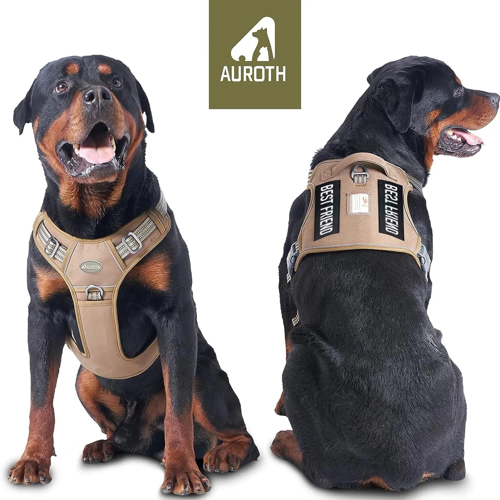 Auroth Tactical Dog Harness & 6 FT Heavy Duty Leash - Ultimate No Pull Training Vest for Small to Large Dogs - Camo Design