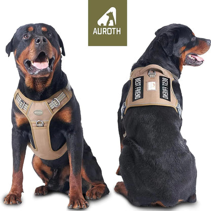 Auroth Tactical Dog Harness & 6 FT Heavy Duty Leash - Ultimate No Pull Training Vest for Small to Large Dogs - Camo Design