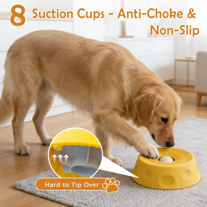 Pawpace Liquid Slow Feeder Bowl for Dogs - Interactive Lick Bowl with 8 Suction Cups for Oral Hygiene & Fun Treats