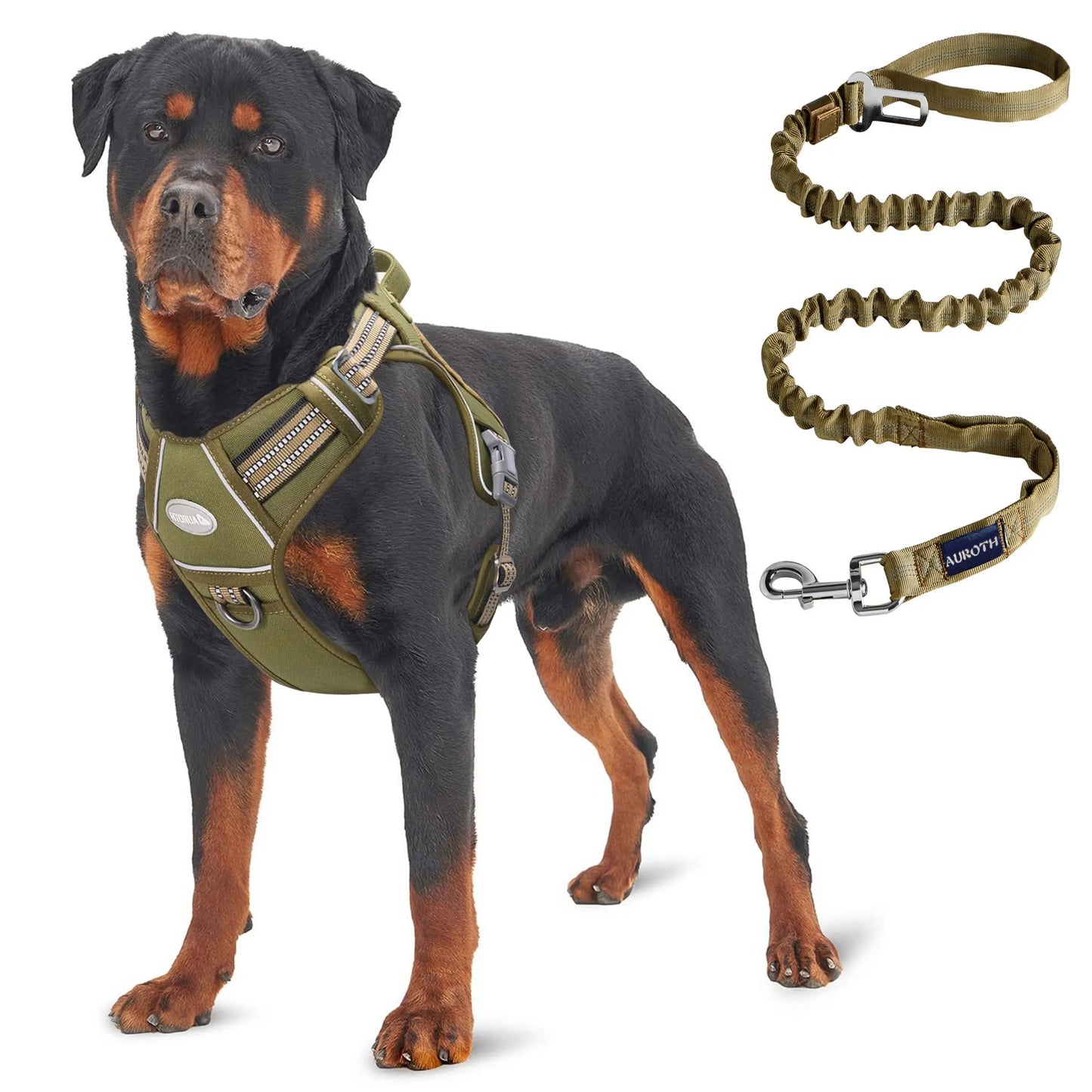 Auroth Tactical Dog Harness & 6 FT Heavy Duty Leash - Ultimate No Pull Training Vest for Small to Large Dogs - Camo Design