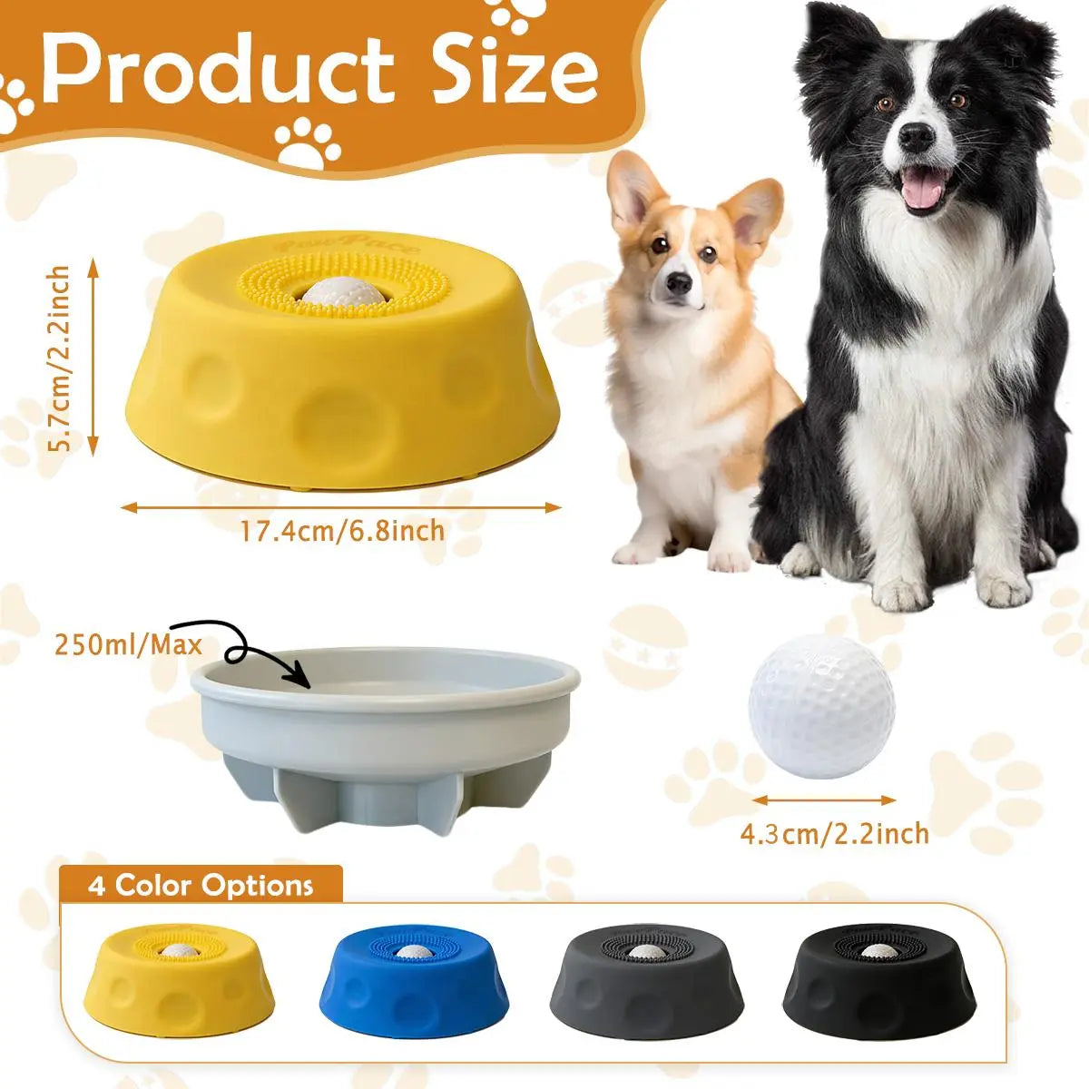 Pawpace Liquid Slow Feeder Bowl for Dogs - Interactive Lick Bowl with 8 Suction Cups for Oral Hygiene & Fun Treats