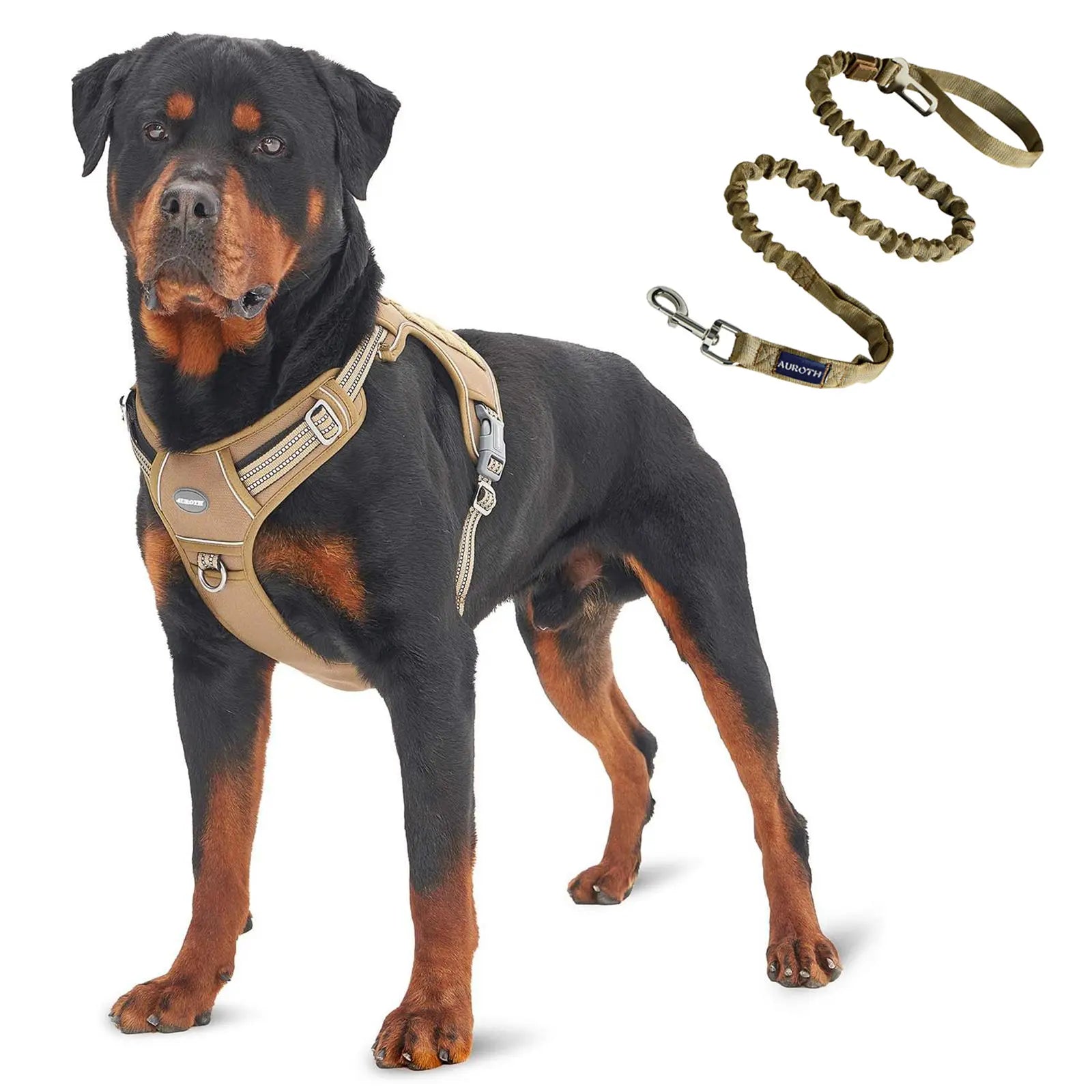 Auroth Tactical Dog Harness & 6 FT Heavy Duty Leash - Ultimate No Pull Training Vest for Small to Large Dogs - Camo Design